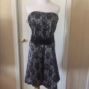 Black and silver sweetheart bubble hem dress 2X